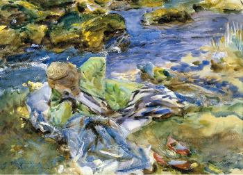 John Singer Sargent : Turkish Woman by a Stream